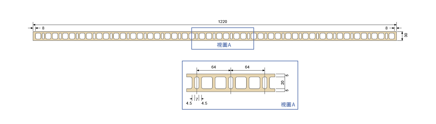 南亞中空發泡板規格表-30mm