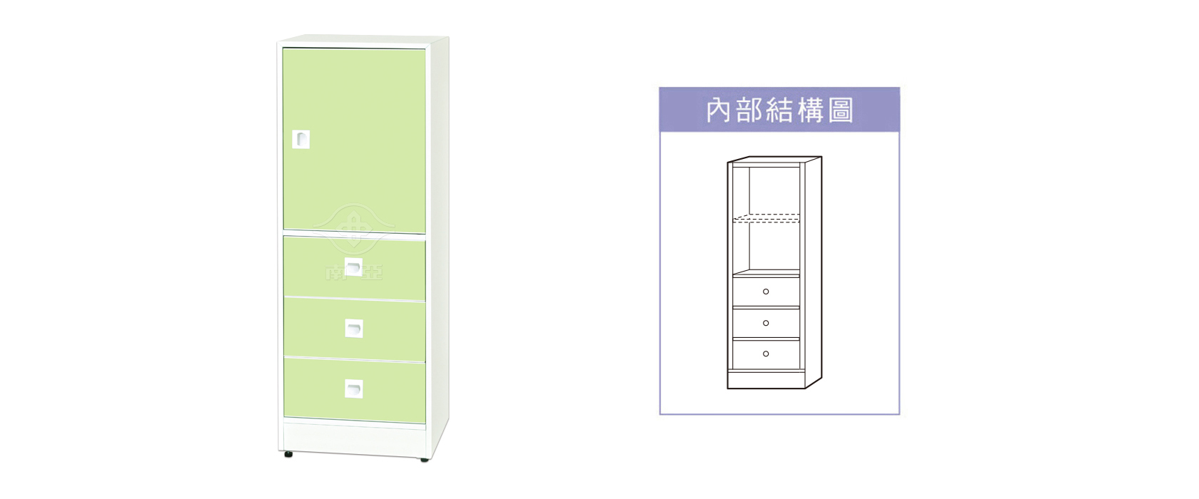 87CH05 上單開下三抽整理櫃