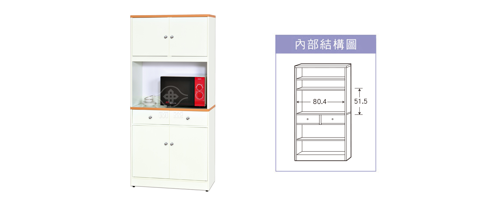 74KD07 上雙開門下二抽雙開門電器櫃