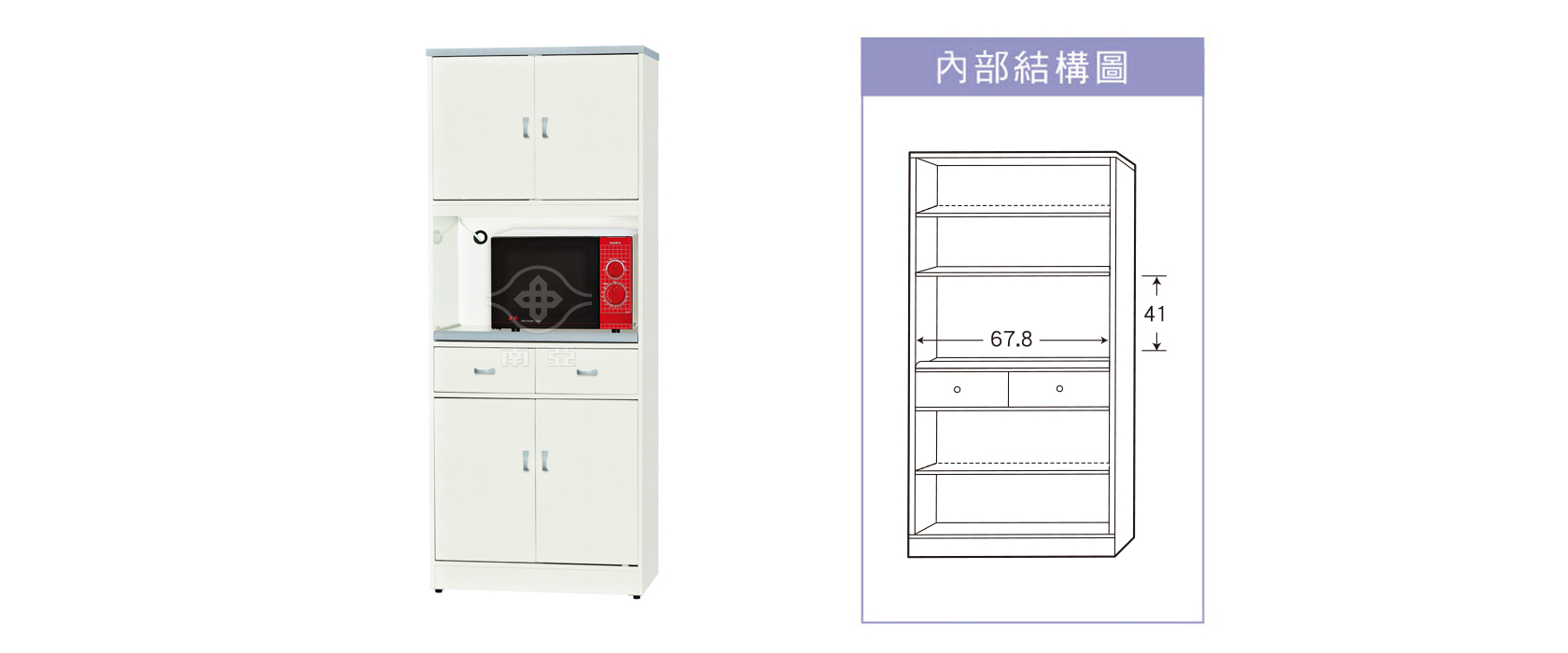 75KE05 上下雙開門中二抽電器櫃