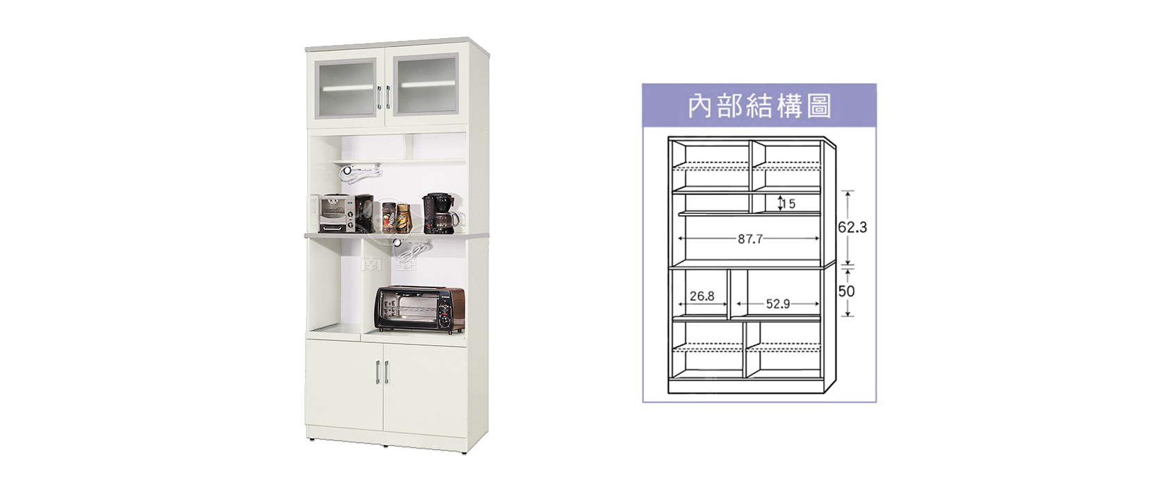 80KH08 上雙框開門下雙開門電器櫃