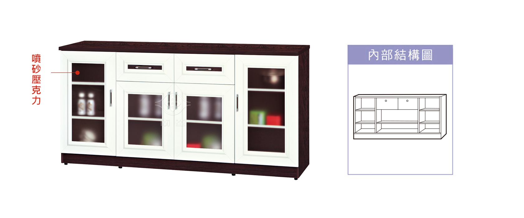 67KS01 四開門中二抽餐具櫃