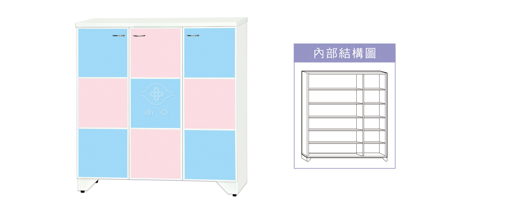 51RB02 宮格三開門鞋櫃