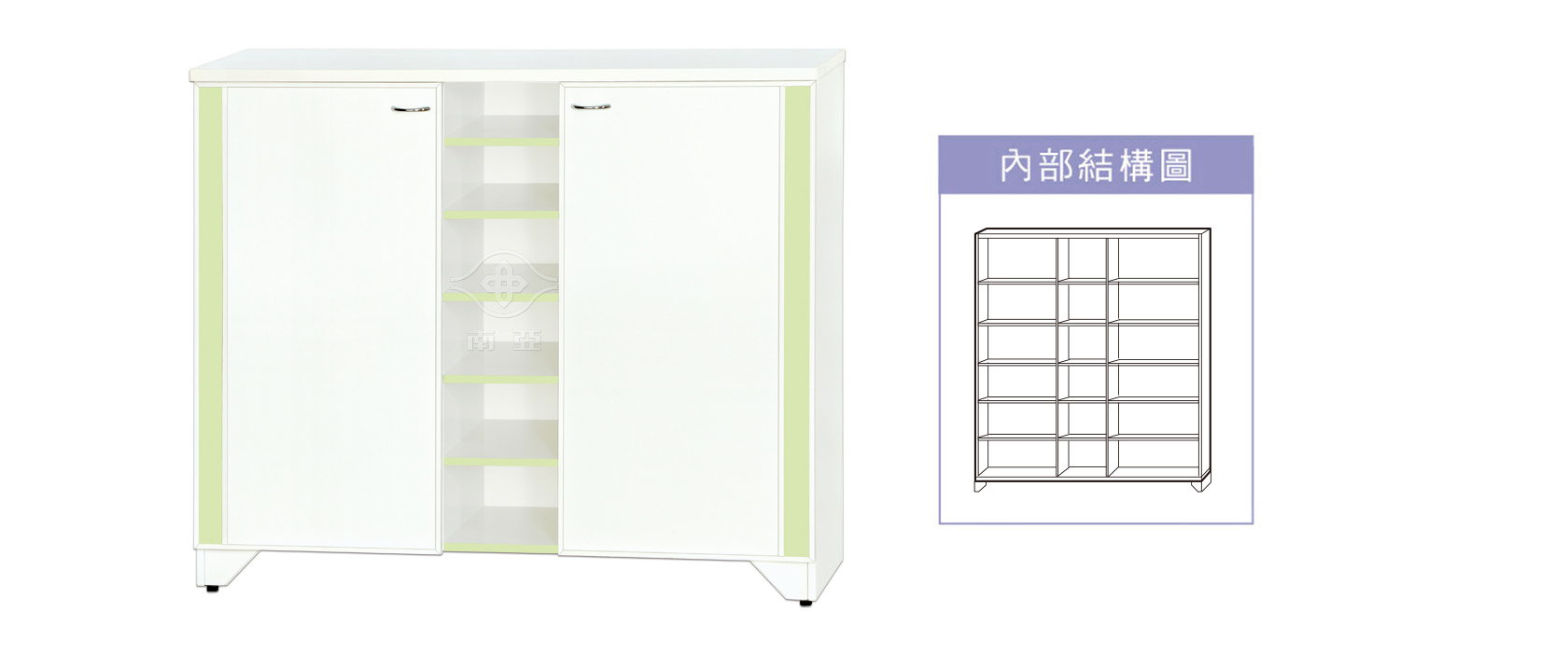 52RB12 直飾雙開門中開放鞋櫃